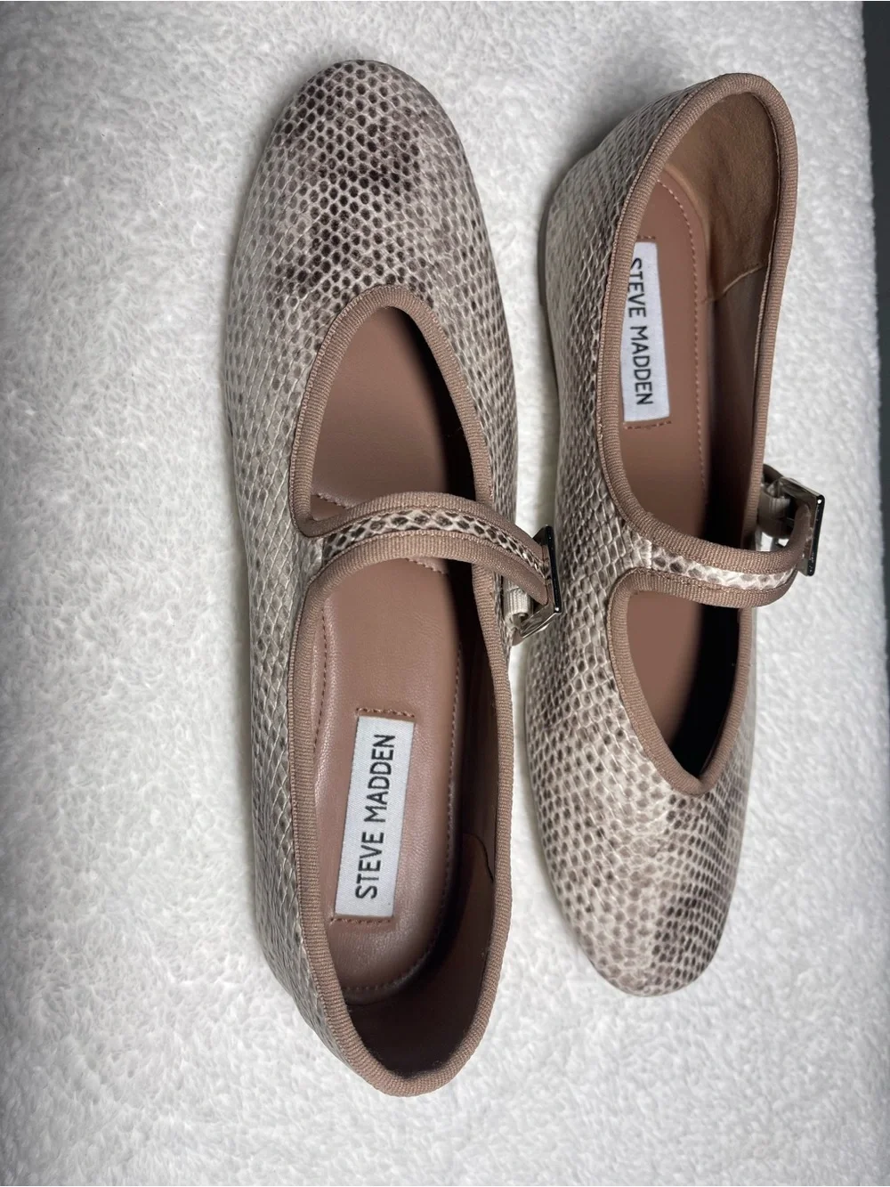Steve Madden Judee Snake Mary Jane Flats 7.5